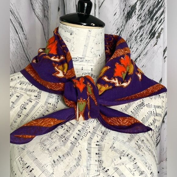Axcess 100% cotton floral & geometric scarf Made in Italy - Picture 3 of 5